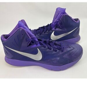 Nike Hyperquickness Basketball Shoes Purple 852775-505 High Top Mens Size 14
